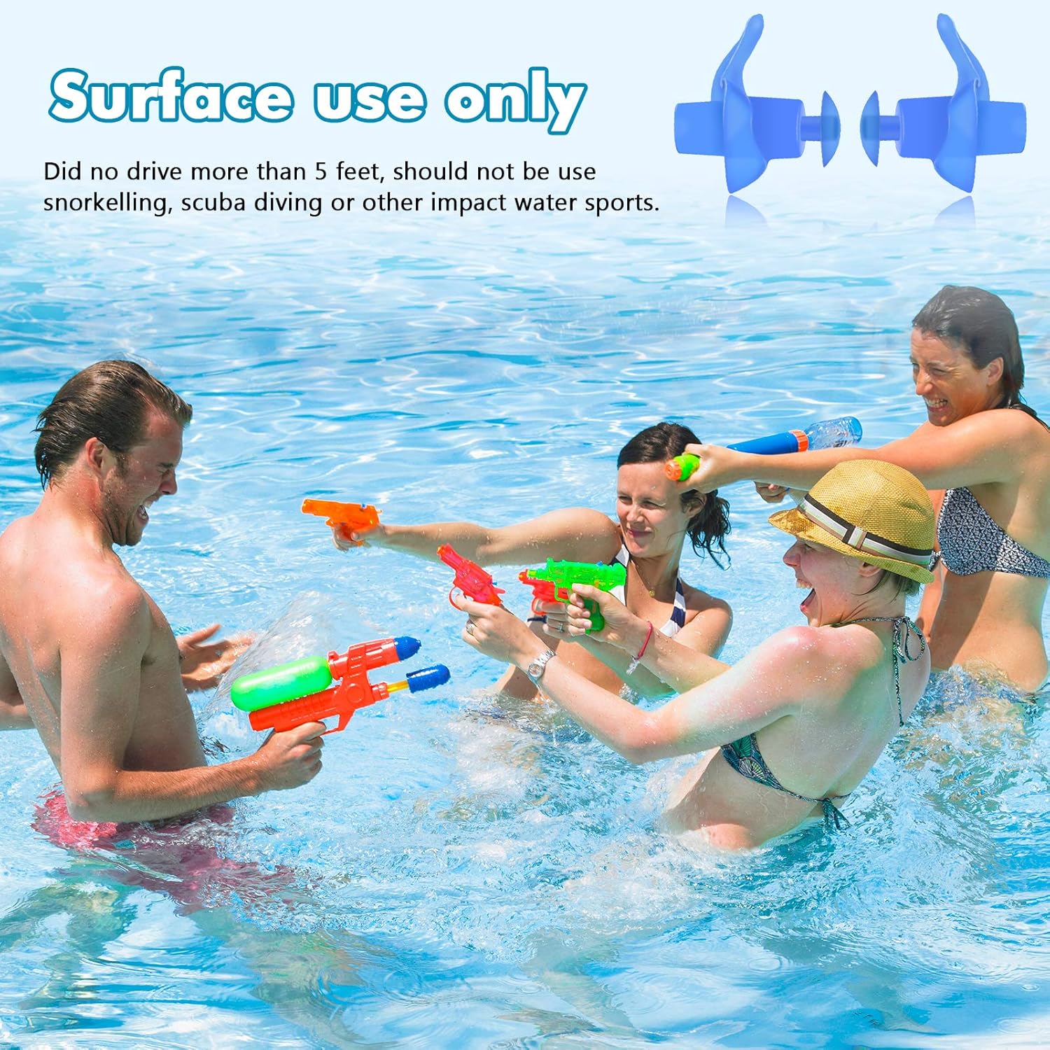 Swimming Ear Plugs, HaYiue 4 Pairs Swimmers Earplugs with Double Waterproof and Sound Hole Design Ear Plugs for Swimming Showering Bathing Surfing Snorkeling for Adult & Children: Health & Personal Care