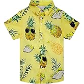 SEAOYOZO Boy's Hawaiian Shirt Short Sleeve Casual Button Down Beach Aloha Shirt Kids Summer Luau Hawaii Shirts 5–14 Years