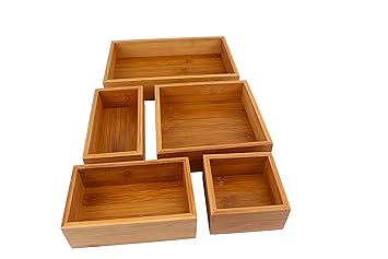 Kitaidpro Trade Bamboo Drawer Organizer Boxes Amazon In Home