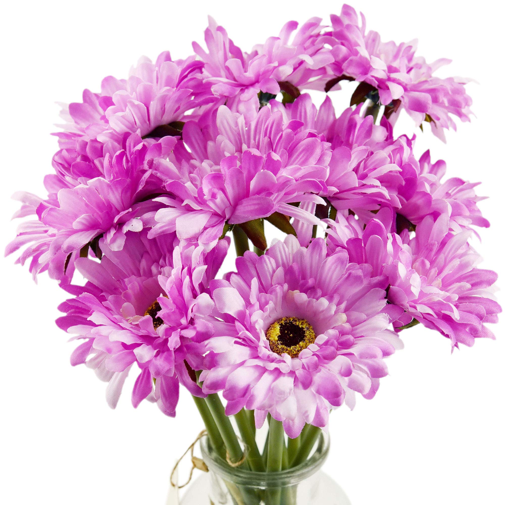 FiveSeasonStuff Artificial Flowers Silk Gerbera Purple Bouquet 10 Stems | for Wedding Home Shop Office Restaurant Party Décor | DIY Flowerss Arrangement Decoration 32cm (12.6 inches)