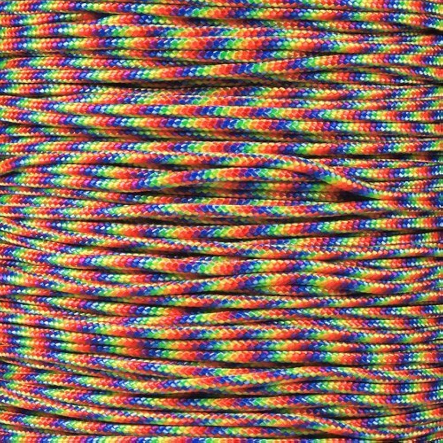 PARACORD PLANET 10, 25, 50, and 100 Foot Hanks of 425 Paracord (3mm) - Made of 100% Nylon for Tactical, Crafting, Survival, General Use, and Much More (Hippie, 100 Feet)