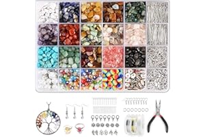 RUOMOXI Y Jewelry Making Supplies Kit for Adults - 1200 Crystal Beads, Jewelry Pliers, Earring Hooks, Necklace Clasp, Beading Wire - DIY Bracelets/Earrings/Rings for Thanksgiving, Christmas,Birthdays