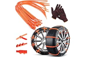 AREYTRV 2024 Reusable Anti Snow Chains - 【New Version】10 PCS Portable Snow Tire Chain for Pickup Trucks & SUV - Emergency Snow Plastic Non-Slip Cable Tie - Snow Mud Chains for Winter Driving & Muddy Road