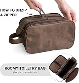 Elviros Water-Resistant PU Leather Toiletry Bag Men Large Travel Dopp Kit view 5