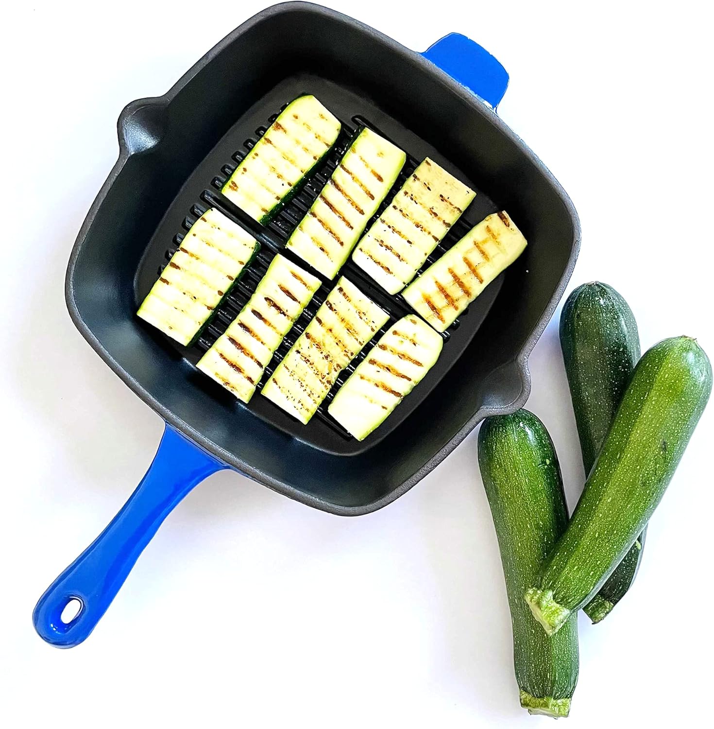 Professional Square Cast Iron Griddle Pan - 25cm - Non-Stick Cast Iron Pan, Pre-Seasoned Skillet Pan - by Jean Patrique - Image 4