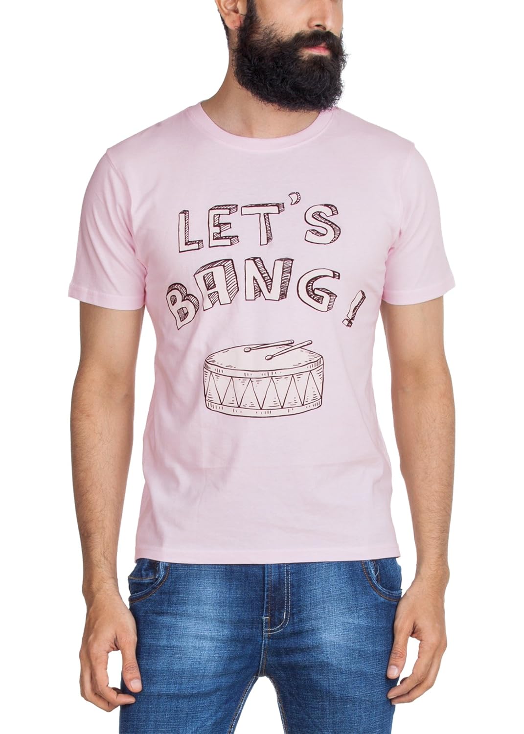 Buy Zovi Men's Let's Bang Light Pink Graphic TShirt (11002703801) at
