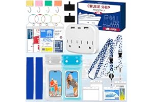 ICEPARK Cruise Essentials 2025 – Complete Cruise Must Haves Kit with Premium Waterproof Phone Pouches, Extra Magnetic Hooks, Non-Surge Power Strip, Lanyards, Luggage Tags & Gift Box Packaging