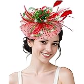 Women Fascinator Hats LED Light Up Headband for Tea Party Halloween Night Headwear Christmas Mardi Gras