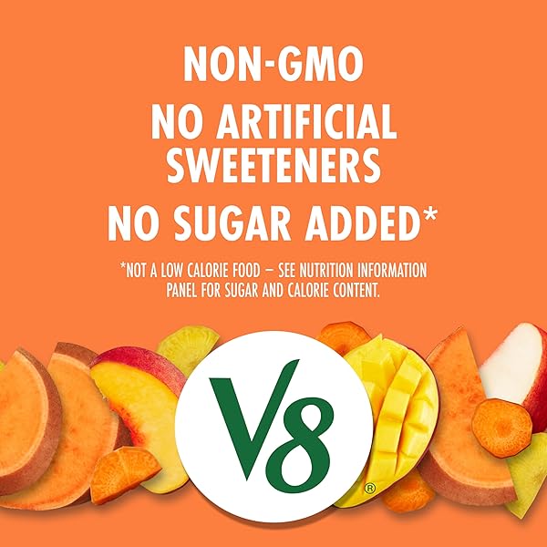 V8 PEACH MANGO 100% FRUIT AND VEGETABLE JUICE, 46 FL OZ BOTTLE