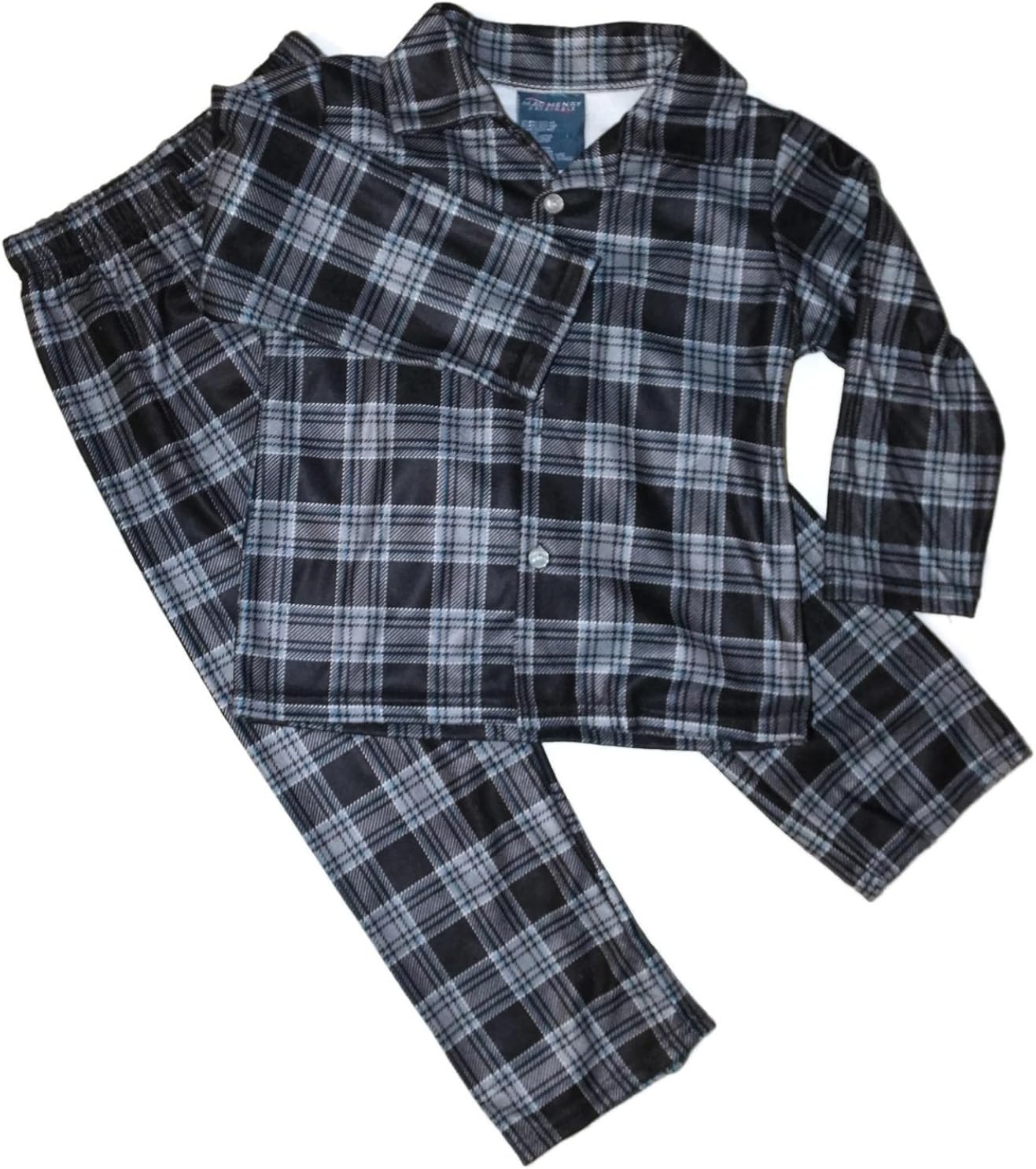 Boys Plaid Flannel Pajama Set Flame ResistantBlackSize 4