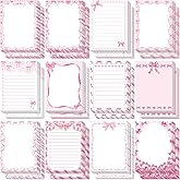 Gilprop 24 Pack Valentines Day Sticky Notes Gifts Pink Bow Sticky Notes Set 3x4 Inch Bowknot Notepads for Women Cute Self Adhesive Memo Coquette Party Favors for Office Home Valentines Exchange Gifts
