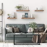 HOOBRO Floating Shelves Set of 2 40 cm Wall Mounted Rustic Brown EBF40BJ01 view 8