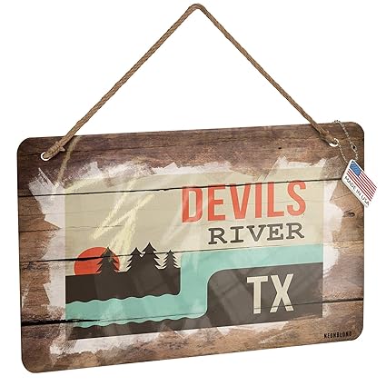 Amazon Com Neonblond Metal Sign Usa Rivers Devils River Texas
