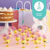 THE TWIDDLERS 36 Emoji Jump Up Toys Party Favourites 6cm Multicolour Hair view 4