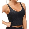 THE GYM PEOPLE Womens Camo Longline Sports Bra Wirefree Padded Medium Support Yoga Bras Gym Running Workout Tank Tops
