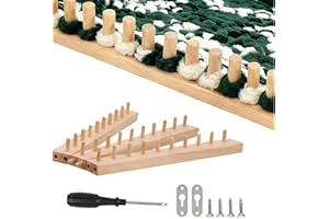 Chunky Knitting Blanket Loom, 46” Wooden Frame, Thick Wooden Hand Blanket Yarn Looms with Screwdriver, DIY Crochet Good Helpe
