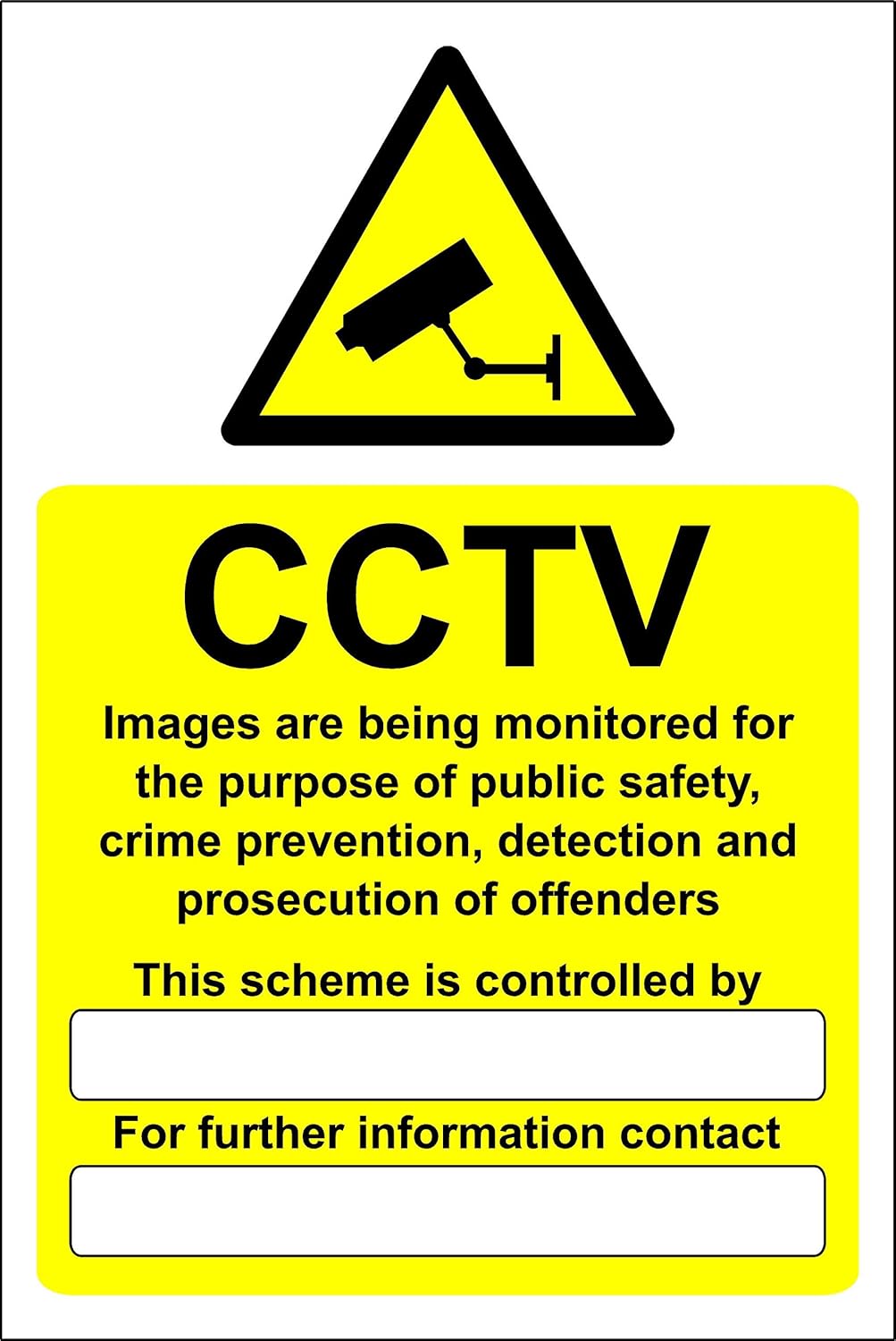 CCTV data compliant GDPR Safety sign 3mm Aluminium sign 300mm x 200mm