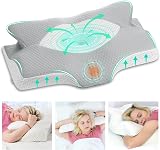 Elviros Cervical Memory Foam Pillow — Ergonomic Neck Support, 2 Heights