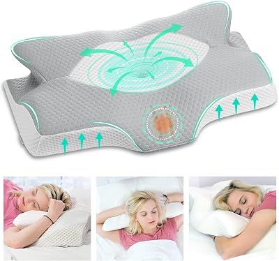 Elviros Cervical Memory Foam Pillow — Ergonomic Neck Support, 2 Heights