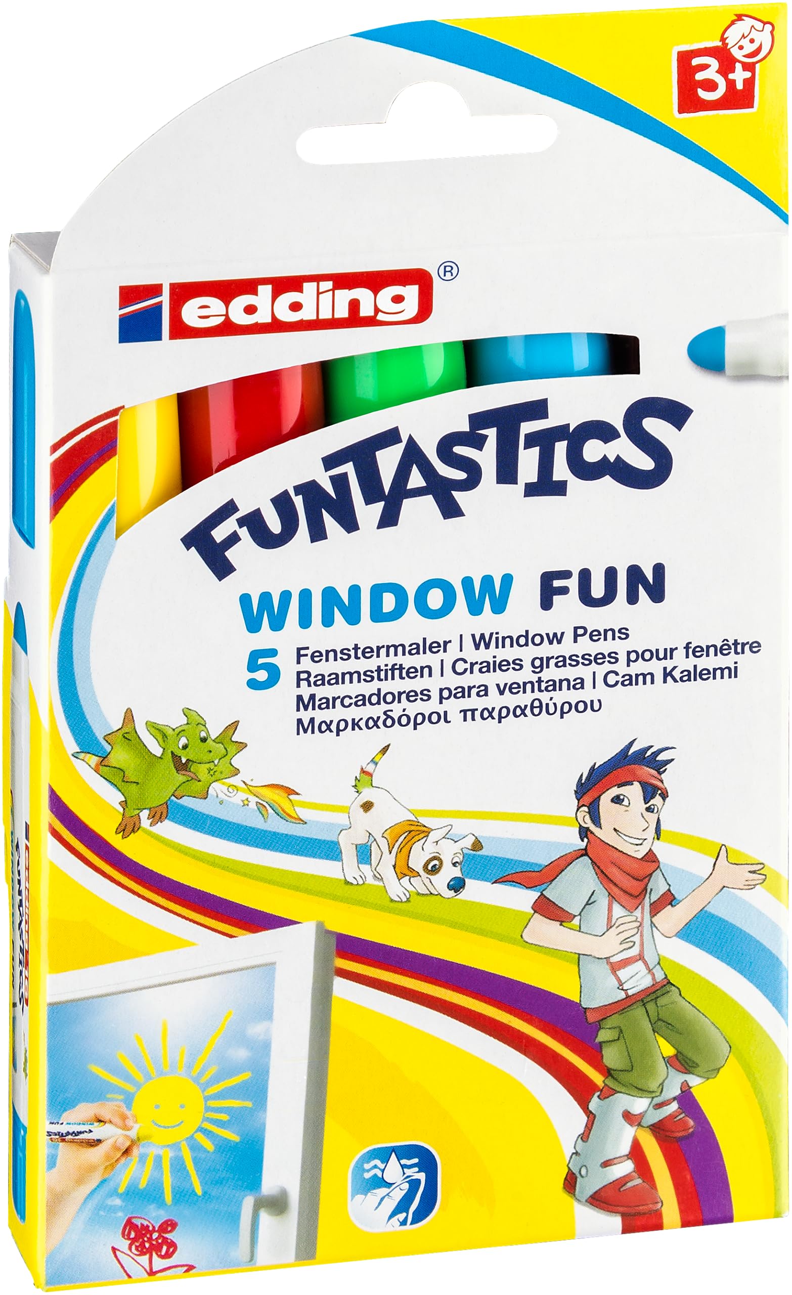 Edding 4-16-5"Funtastics - Window Fun" Fibrepen Set (Pack of 5),Multi-Colour