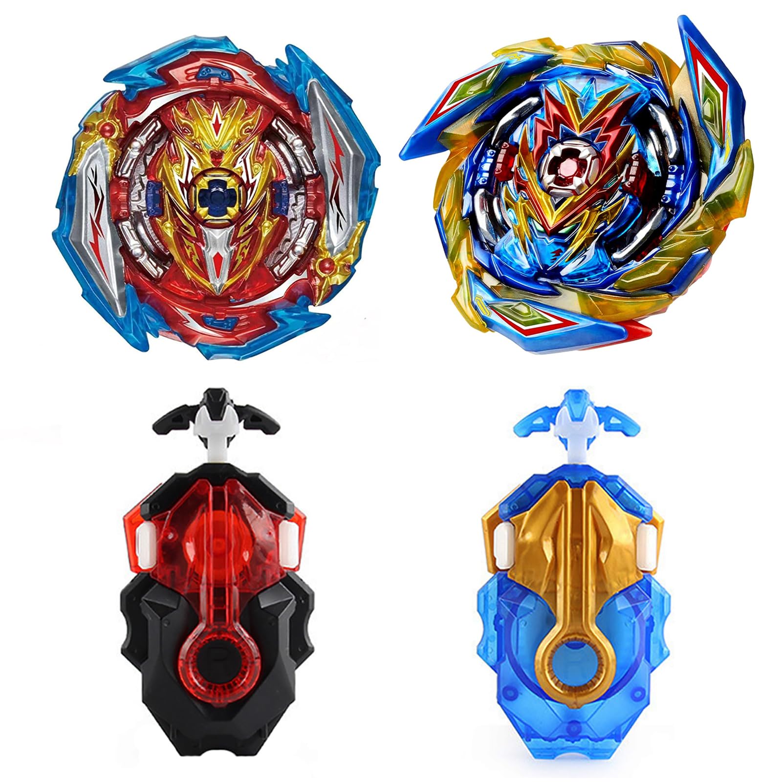Netoke Gyros Turbo Set, 4D Metal Fusion Combat Gyros, With Battling Top Launcher, Gift Sets,(B-163+B-173-1)