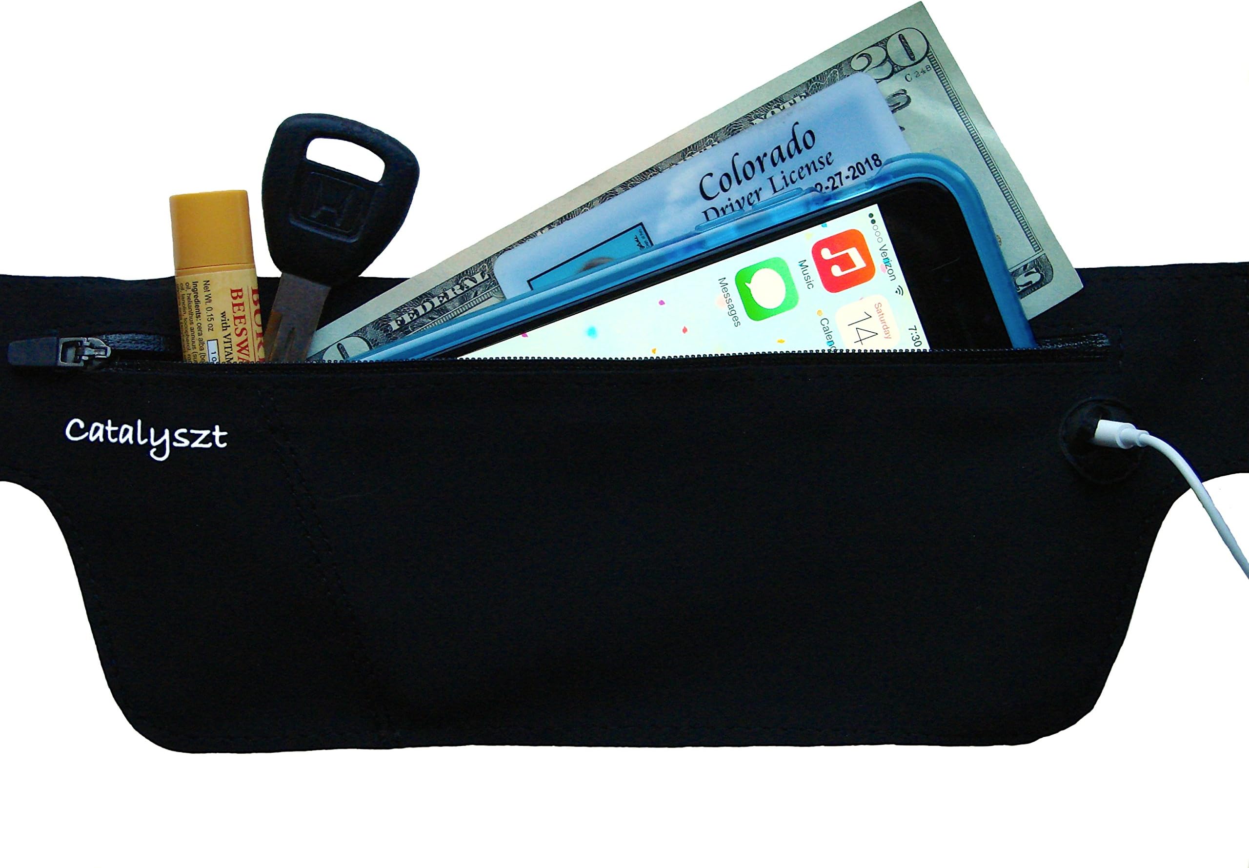 Catalyszt Slim Running Belt Waist Pack for Women and Men, Fits iPhone 7/6/5, Comfortable Design for Runners, Walking, Biking, Hiking