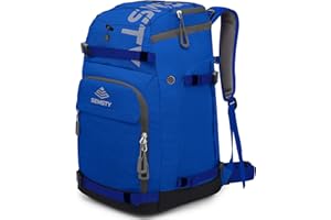 SEMSTY Ski Boot Bag, 55L Waterproof Ski and Snowboard Boots Travel Backpack for Skis, Snowboard, Ski Helmet, & Accessories