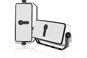 MWAU Outdoor Bluetooth Speaker,200w Wall Mount Speaker for Garage, Patio, Porch, Gazebo,Soffit,Entertainment Room. Wireless Sync Up to 100 Speakers,IPX5 Waterproof (2 Pcs)