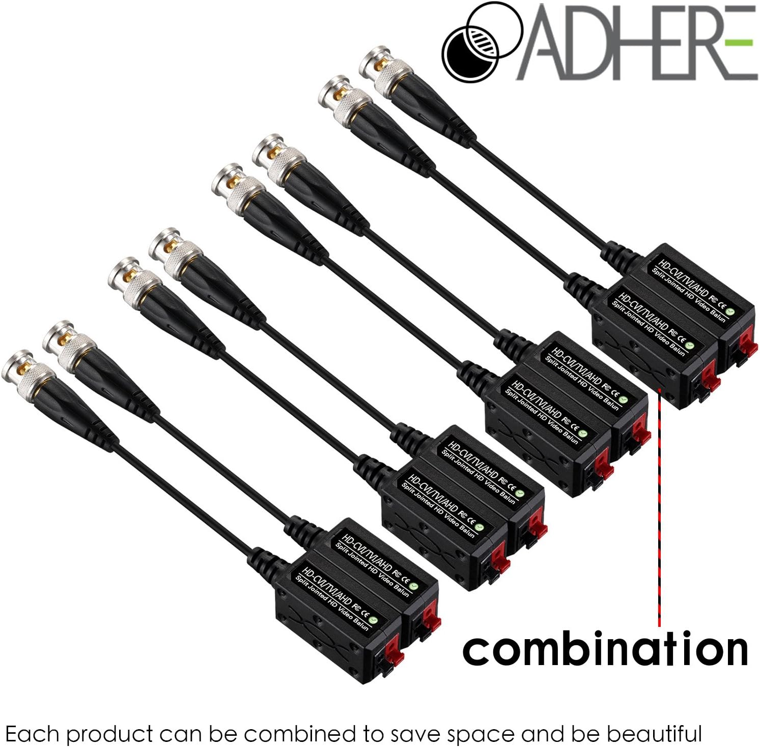 VIMVIP [Upgraded] 4 Pairs Split Joint Mini CCTV BNC HD-CVI/TVI/AHD Passive Video Balun Transceiver : Camera & Photo