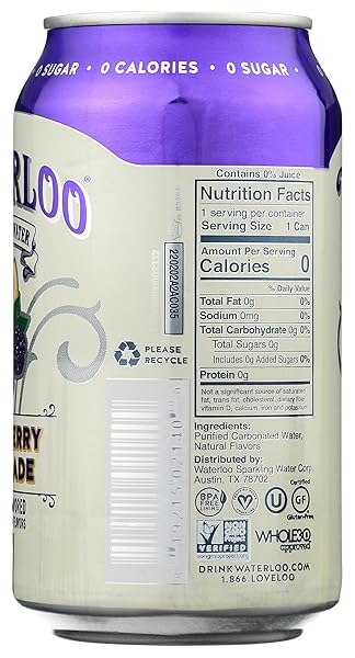 WATERLOO SPARKLING WATER BLACKBERRY LEMONADE SPARKLING WATER SINGLE, 12 FZ