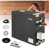 VEVOR Steam Generator, 9 kW Steam Shower System with Controller for Home Sauna &amp; Spa, Commercial Auto Drain Kit with Overheat, Dry-Run &amp; Overpressure Protection, 10min to 24h Timer, Black