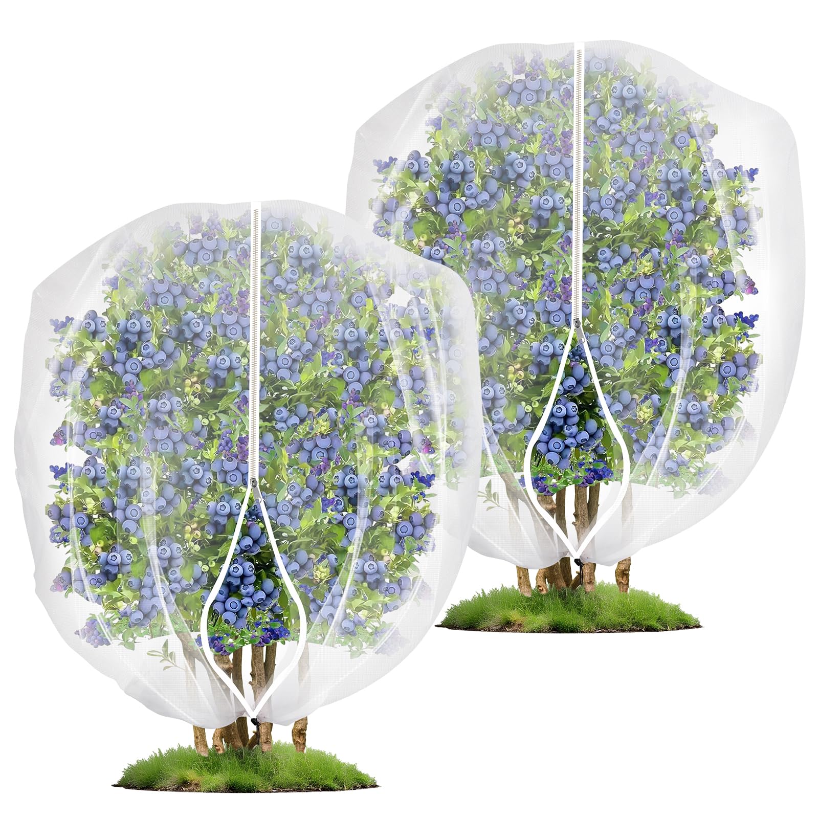 Photo 1 of ***ONLY ONE*** 2PCS 4 x 5 ft Fruit Tree Netting Cover with Zipper and Drawstring,Garden Insect Netting Plant Cover Transparent Bird Plant Barrier Flower Fruit Mesh Screen for Preventing Deer Squirrel Bug