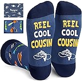 Dark Blue Reel Cool Socks - Funny Gifts for Godfather Step Dad Son in Law Cousin