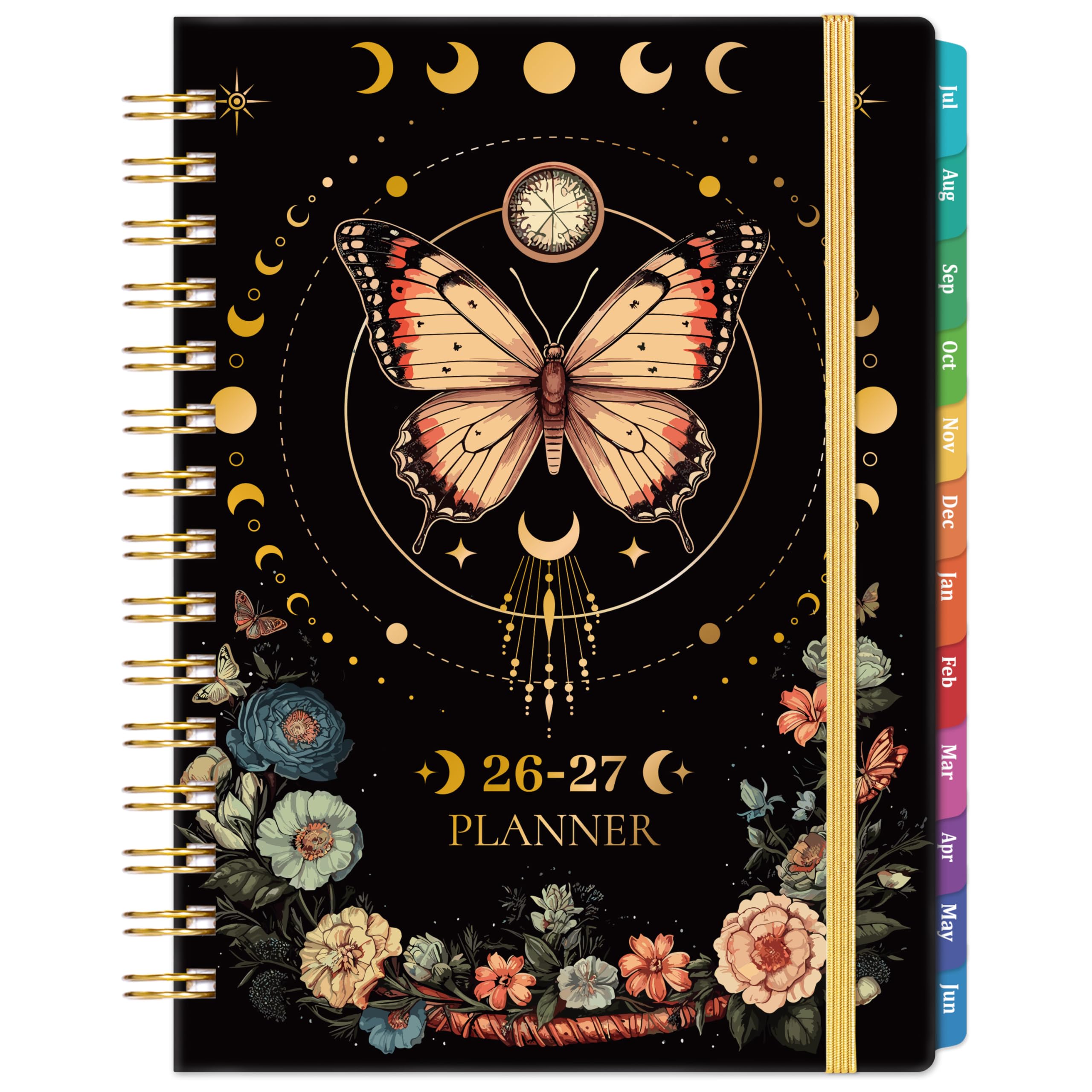 View 1 of 2026-2027 Planner - Academic Planner 2026-2027, July 2026 - June 2027, 6.4" x 8.5", Weekly and Monthly with Tabs, Back Pocket + Thick Paper - Butterfly