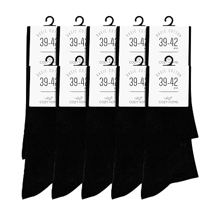 Socken Schwarz 10er Pack – Für Damen und Herren | Black Men and Women Socks 10 set pack | Bequeme Strümpfe in Markenqualität 