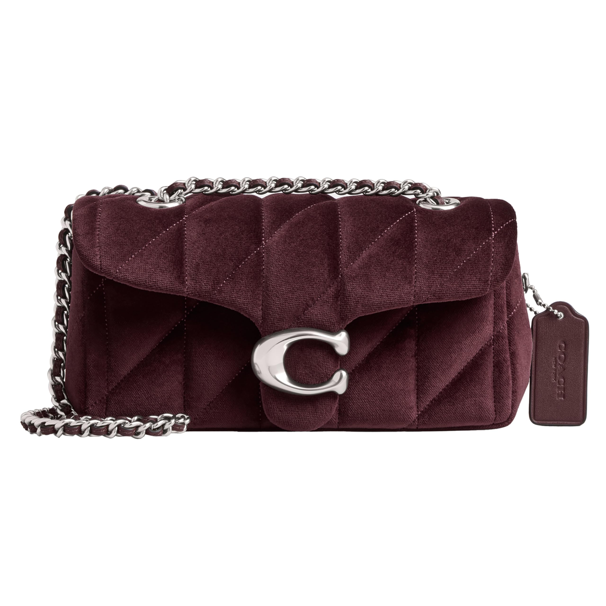 Photo 1 of Quilted Velvet Tabby Shoulder Bag 20 with Chain