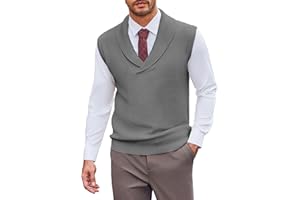Beotyshow Mens Shawl Collar Pullover Sweater Vests V Neck Sleeveless Knitted Sweaters