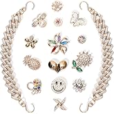 Bling Shoe Charms for Women, Sparkle Rhinestones Shoe Decoration Charms, Girly Shoe Chains, DIY Shoe Accessories for Party Favor