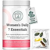 2nd Springs Daily 7 Essentials Women's Vitamin Pack -7 Pack Complete Women's Multivitamin Packet with Energy, Metabolism, Immune System, Female Health Support with Probiotics, More