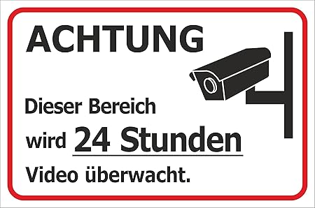 Rainbow Print Schild 24 Stunden Videouberwachung Kamera 15x20 20x30 30x40 40x60cm Sicherheit Hinweisschild Alarm Aluverbundplatte Wetterfest 20 X 30cm Amazon De Kuche Haushalt