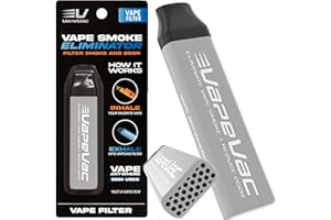 VAPE VAC VapeVac (Registered AMZ Brand) – Pocket-Sized Personal Air Filter for Discreet Output Reduction | Minimizes Odor, Keeps Air Fresh | Not an Emission Device – 500+ Uses (Gray)