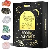 Wyspell Taurus Crystal Set - 6 Raw Taurus Crystals and Healing Stones - Zodiac Gifts for Women - Birthday Gifts for Women - Astrology Gifts for Women - Zodiac Crystal Set