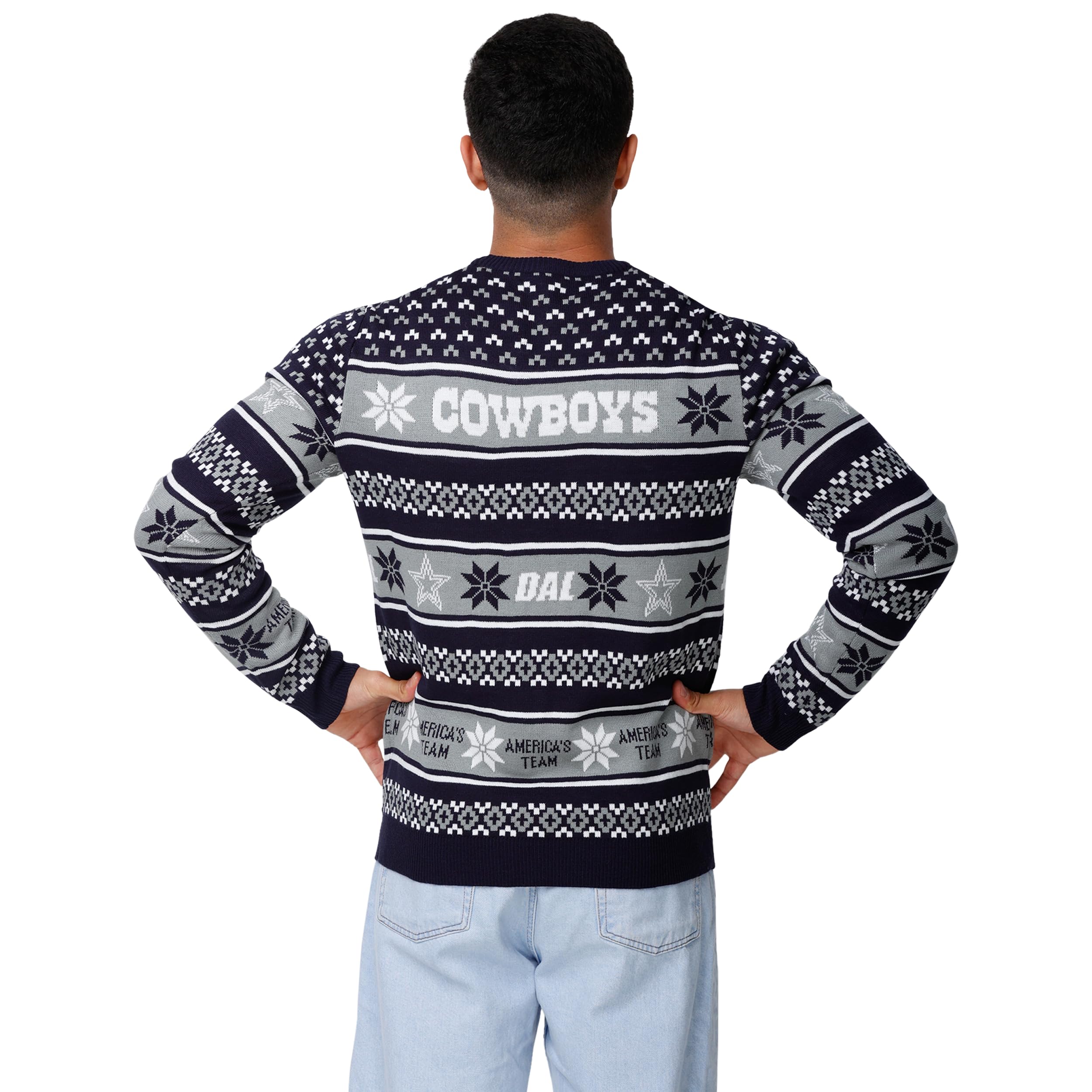 FOCO Standard NFL Big Logo Ugly Sweater, Team Color