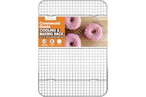 PriorityChef 18/8 Stainless Steel Cooling Rack, Heavy Duty Baking Rack for Oven Cooking, Fits Quarter Sheet Pan, Wire Rack fo