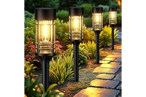 LETMY 12 Pack Solar Pathway Lights Outdoor, Solar Lights Outdoor Waterproof IP65, Bright Solar Garden Lights Outdoor, Auto On/Off Outdoor Solar Lights for Yard Walkway Driveway Landscape Garden Decor