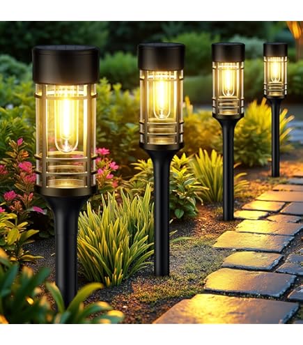 Aigostar Solar Lights Outdoor Garden, Solar Powered Stake Lights 12 Pack, Garden Solar Lights