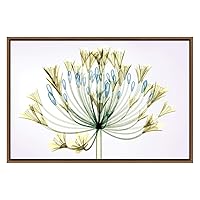 SIGNWIN Framed Canvas Wall Art Golden, Blue and Green Color Bell Agapanthus X-Ray Photo Floral Plants Digital Art Minimalism Modern 3D Colorful for Living Room, Bedroom, Office - 16