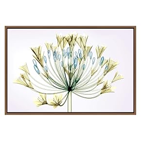 SIGNWIN Framed Canvas Wall Art Golden, Blue and...