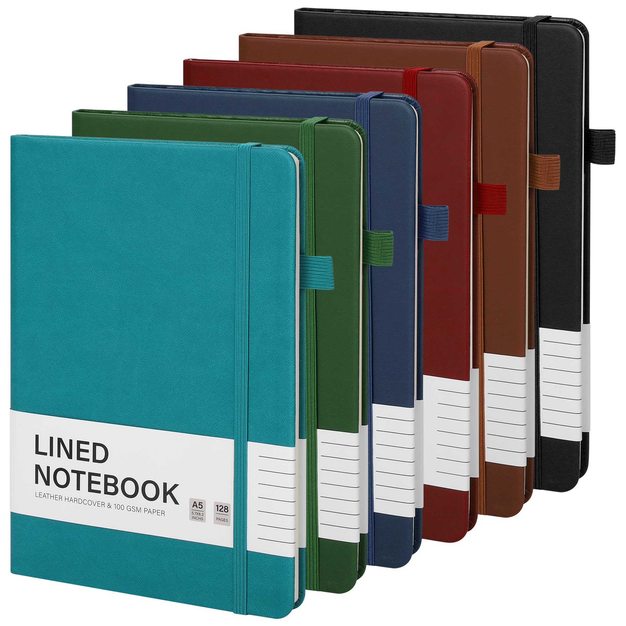 Awad Notebook Aodaer 6 Pcs A5 Lined Journal Notebook 100 GSM College Ruled Hardcover ...