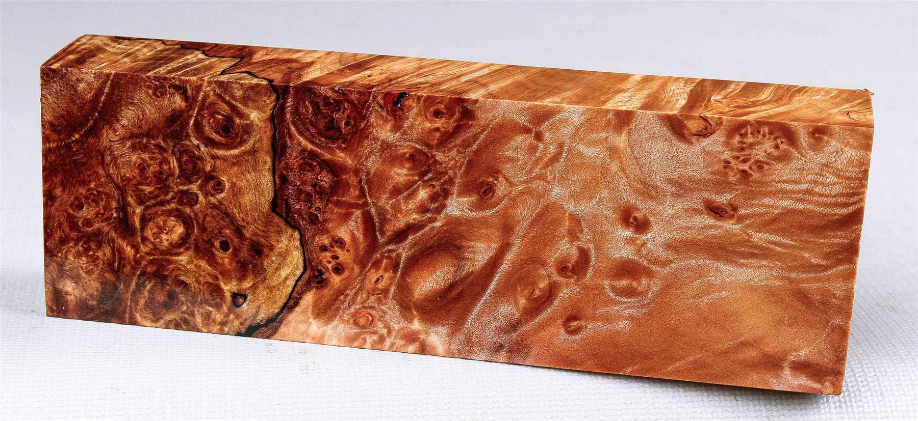 Top Notch, High Figure Maple Burl Knife Block, Stabilized Scales, Gun Grips MPL1027